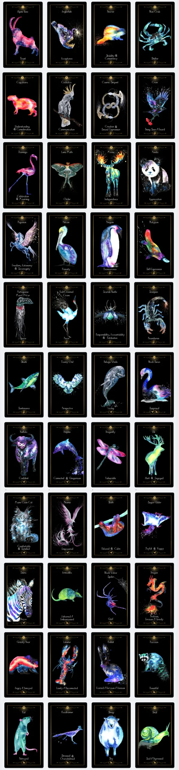 44 Cosmic Animal Cards