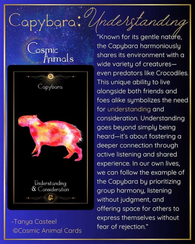 capybara meaning oracle tarot card