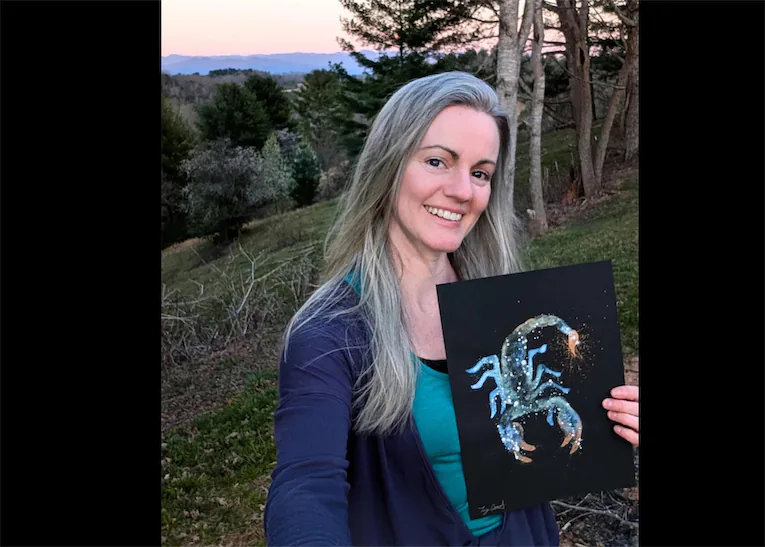 tanya with scorpion painting